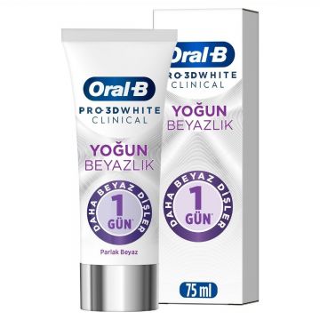 Oral B Pro 3D White Clinical Yoğun Beyazlık Parlak Beyaz Diş Macunu 75 ml