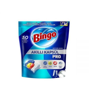 Bingo Pro Akıllı Kapsül Bulaşık Makinesi Deterjanı Tableti 50'li