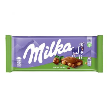 Milka Bütün Fındıklı Sütlü Çikolata 90 Gr