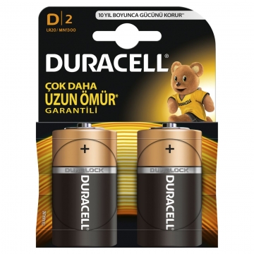 Duracell Alkalin D Büyük Boy Pil 2'li Paket